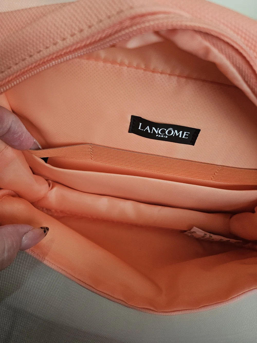 Lancome Coral Pink Hanging Cosmetic Bag